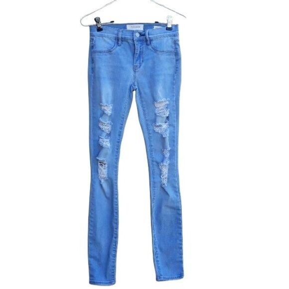 PacSun Womens Jeans Jeggings Stretch Skinny Distressed Light Wash Blue Sz 23 - Picture 1 of 8